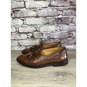 Mezlan Alicante Brown Weave Leather Kiltie Tassel Dress Shoes Men Sz 7M US/40EU